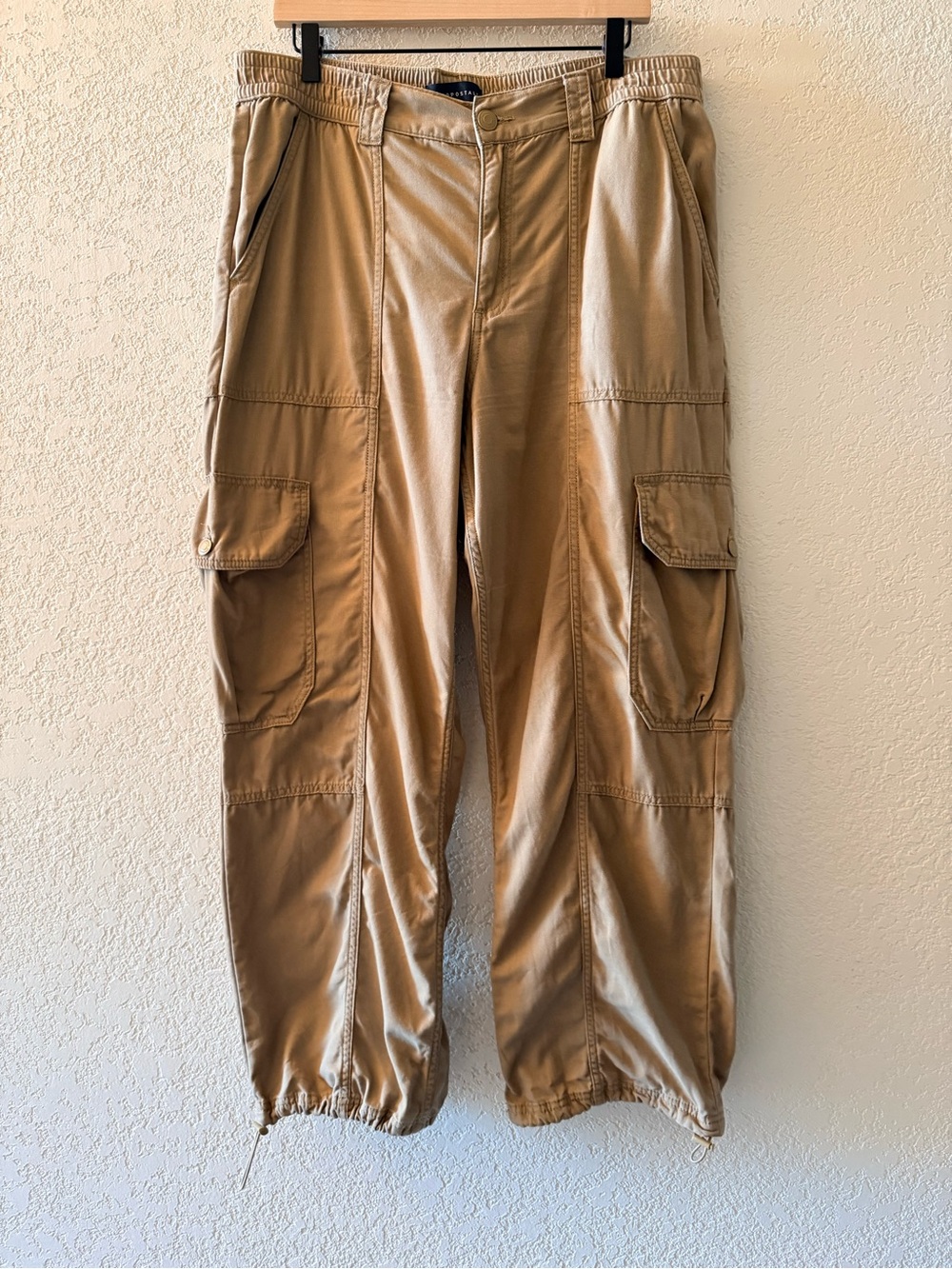 AEROPOSTALE‎ Utility Cargo Baggy Khaki Cinched Hem Womens Cotton Pants Sz XL